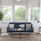 Flash Furniture Navy Faux Linen Split Back Futon Sofa-Wooden Legs HC-1035-NV-GG - alternate 1